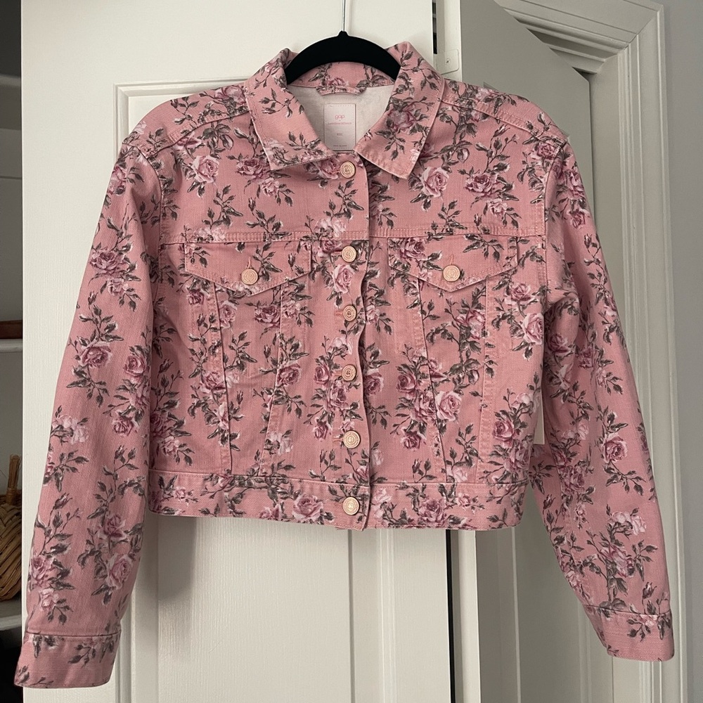 NWT LOVESHACKFANCY x Gap Kids Girls Pink Denim Jean Jacket LSF - XXL